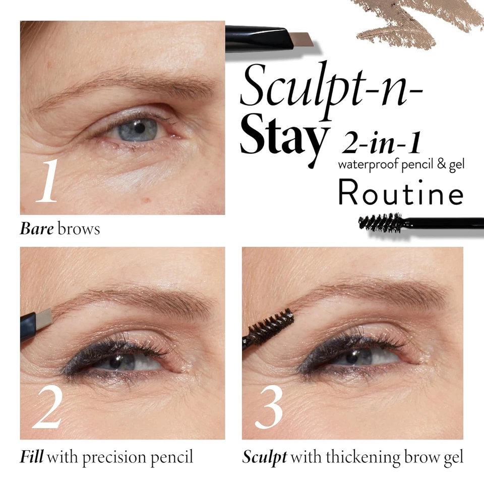 LAURA GELLER NEW YORK Sculpt-N-Stay Waterproof Brow Pencil & Gel- Dark Brown - Image 3 of 4