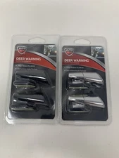 (x2)-Auto Drive Bumper Mounted Deer Warning Alert Horns (Black & Chrome- 2pk)