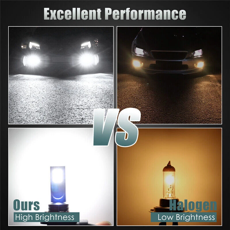 2X 9005/H8 Car LED Headlight Bulb 160W 1600LM Auto Fog Light Driving Lamp White - Image 4 of 4