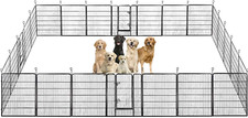 Dog Playpen Pet Dog Fence 24"/ 32" /40" Height 8/16/24/32 Panels Metal Dog Pen O