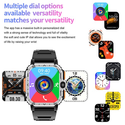 Smart Watch Military Men Sport Heart Rate Fitness Tracker GPS Wifi Wristwatch AU - Picture 8 of 15