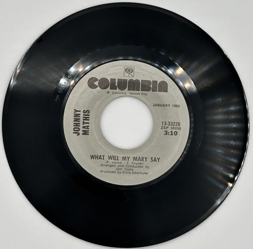 Johnny Mathis-What Will My Mary Say/Call Me New & Unplayed 45 MINT - Picture 4 of 4