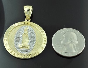 14K Yellow 12mm Round Our Lady of Guadalupe Medal