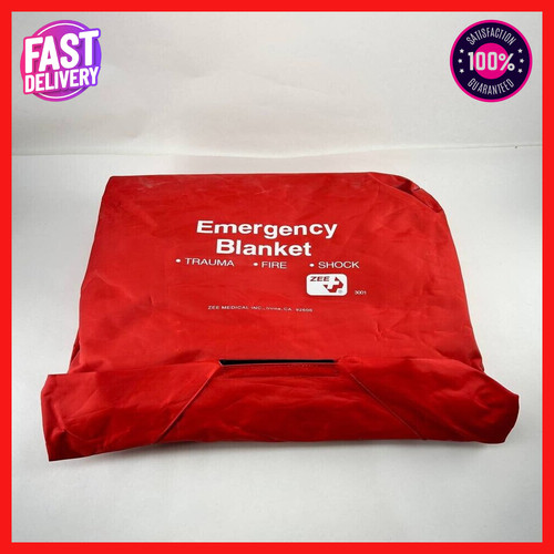 Vintage Factory Emergency Blanket W/Storage Pouch for Trauma-Fire-Shock