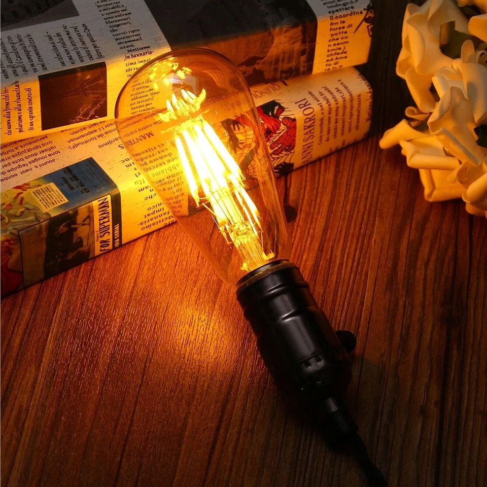 Filament LED Light Bulbs Decorative Vintage Edison 8W Decorative Pear ST64 A+ - Image 4 of 4