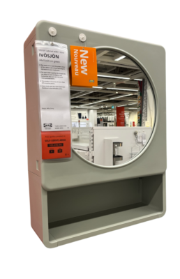 New IKEA IVOSJON Mirror Cabinet 1 Door 44x15x59 cm (17 ⅜x5 ⅞x23