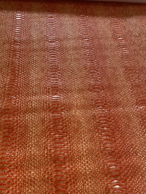 Orange Mamba 3D Gator embossed Leather Faux vinyl upholstery, purses 