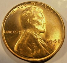 1948 S Lincoln Cent - BU coin