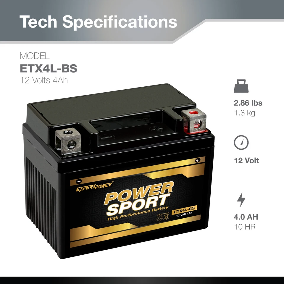 Аккумулятор YTX4L-BS SLA для квадроцикла квадроцикла грязи / пит-байка 50/70/110/125 см3 - Изображение 4 из 4
