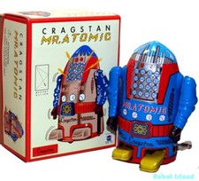 Cragstan Mr. Atomic Wind Up Blue MS632
