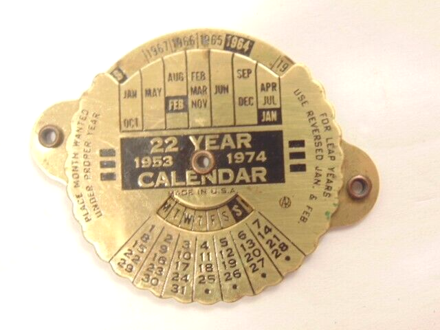 【東ドイツ 古いカレンダー】ヴィンテージ old metal mechanical perpetual 22 year calendar: 1953-1974 | eBay