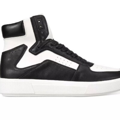 Inc Men's Keanu High-Top Sneakers Black/White Sz 8M
