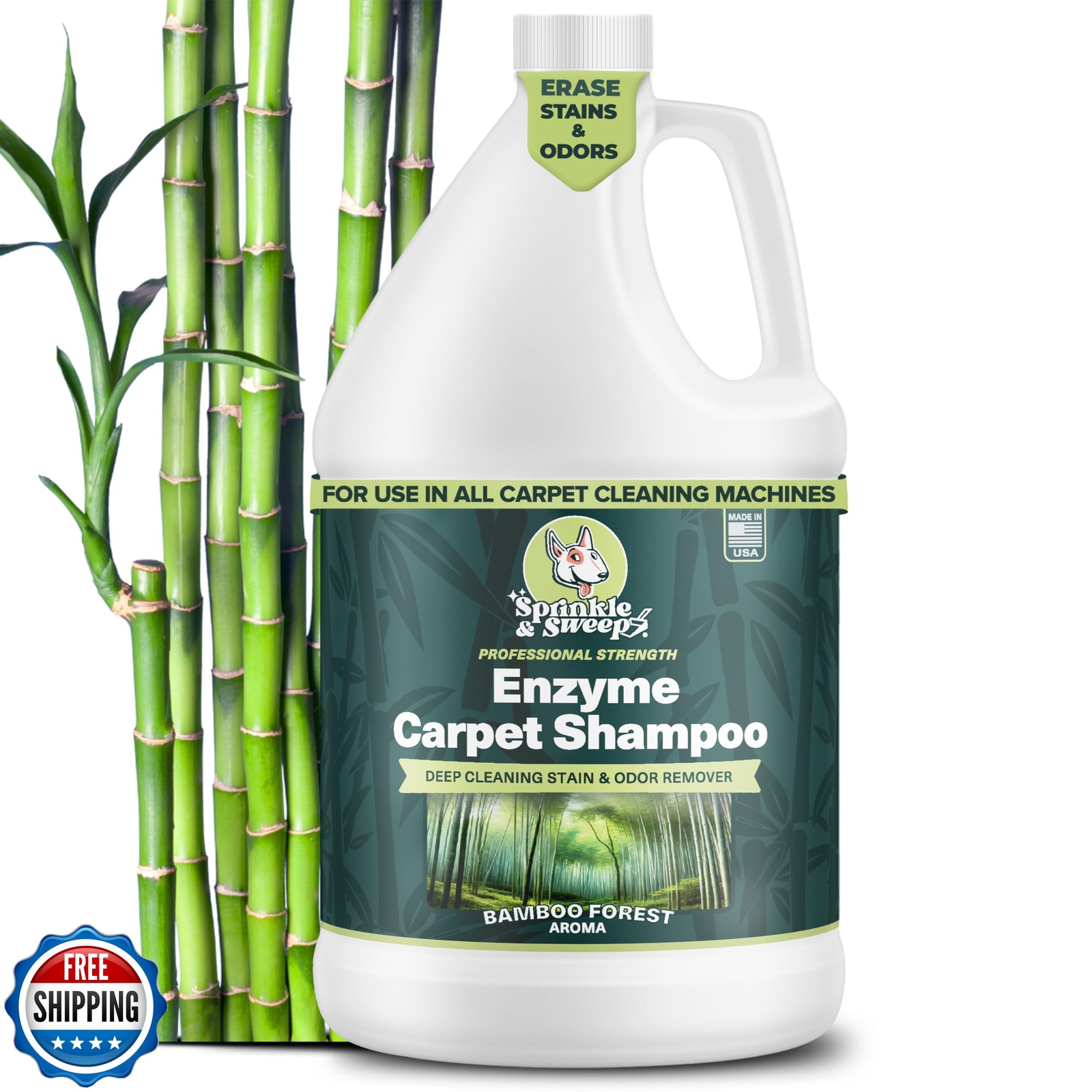 Sprinkle and Sweep Enzyme Carpet Shampoo Cleaner for Odor and Stain Removal