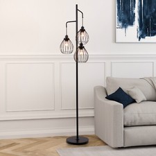Steampunk Metal 3-Light Floor Light Living Room Tall Standing Floor Lamp Fixture