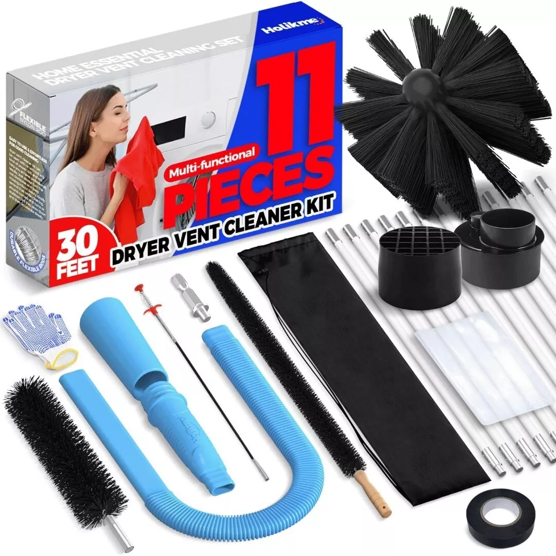 30 Ft Dryer Vent Cleaner Kit,Lint Remover Flexible Brush, Cleaning Tool Vent