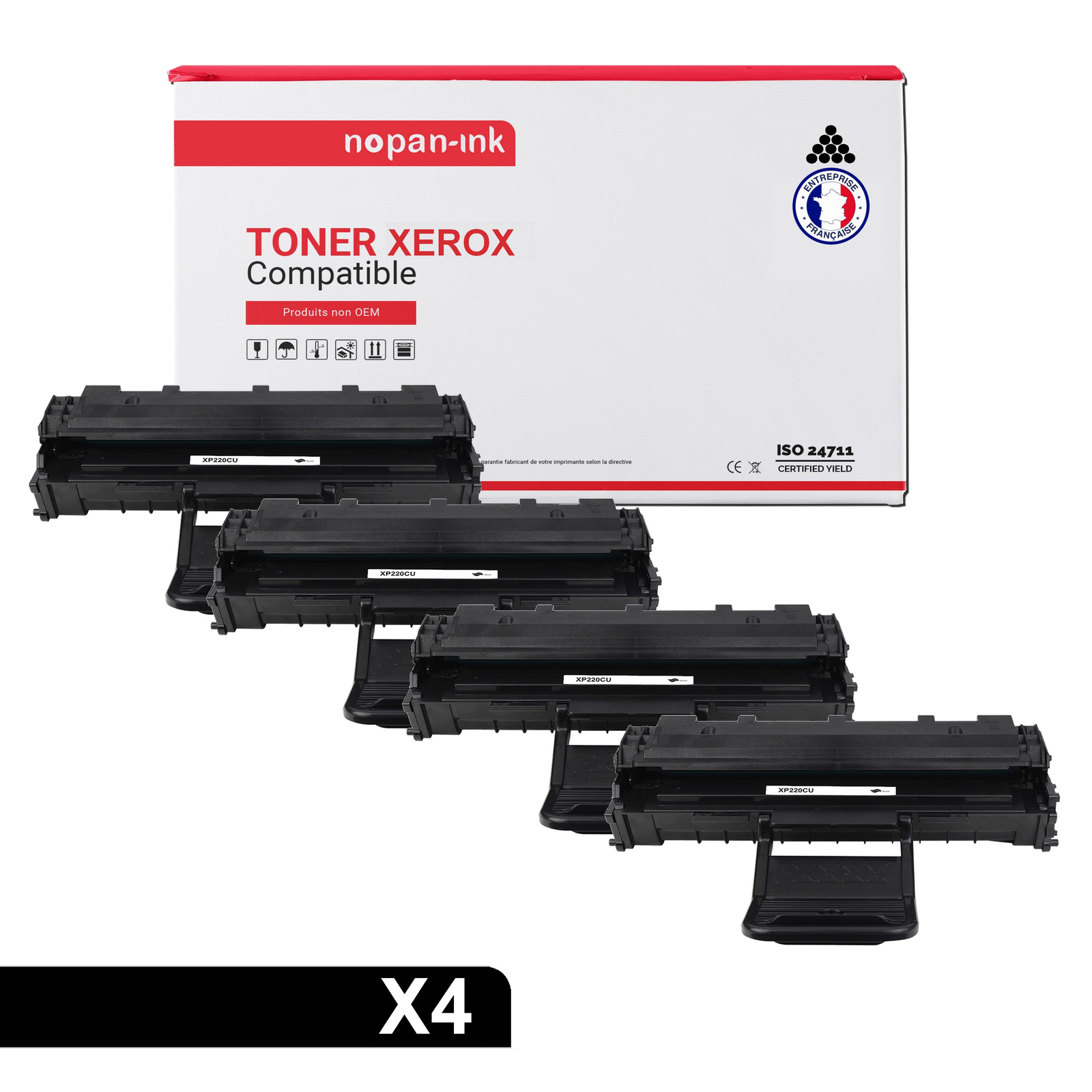 Toner XEROX 13R00621 Noir compatible NOPAN-INK pour imprimante laser pack de 4