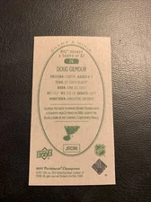 Bvv 2011/12 upper deck Parkhurst champions mini green back #26 Doug Gilmour