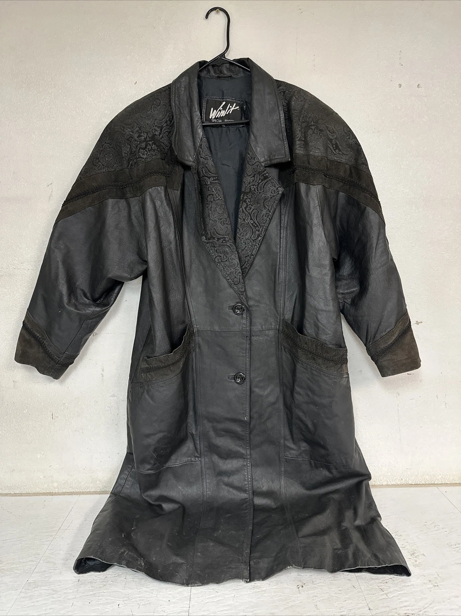 Winlit leather shop trench coat