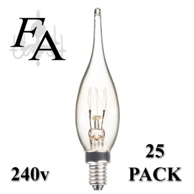 240V E10 GLÜHLAMPE GLÜHFADEN KERZENBIRNE - 25ER PACK - 15W