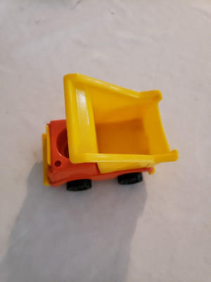 Vintage Fisher Price Little People  Dump truck Orange Yellow
