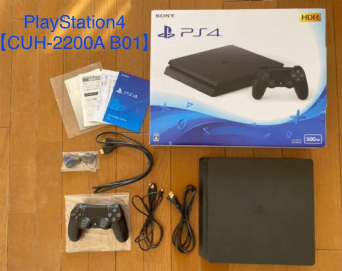 SONY PlayStation 4 Jet Black 500GB CUH-2200AB01 Slim Console Japan Used F/S