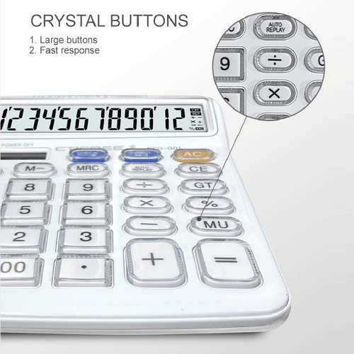 Desktop Calculator 12 Digit Large Solar  and LCD Display Big Button J6C2 - Picture 5 of 12