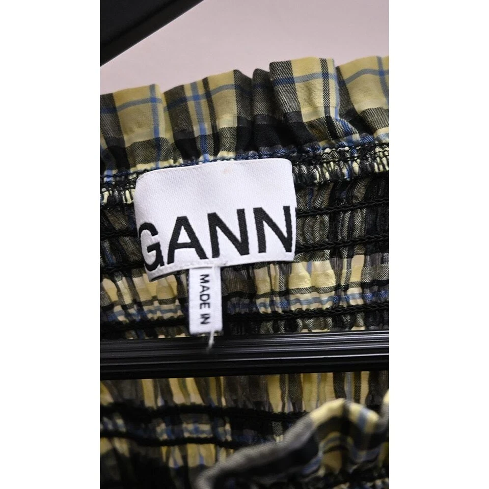 Ganni | Seersucker Plaid Midi Dress | Size 34 / Approx. US 2 - Image 4 of 4