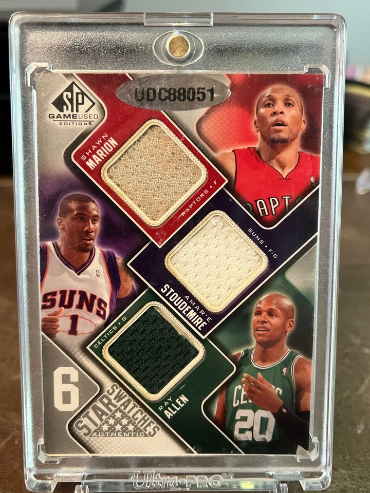 2009-10 SP Game Used 6 Star Swatches /99 Kobe, Melo, Parker,Marion, Amare, Allen - Image 2 of 4