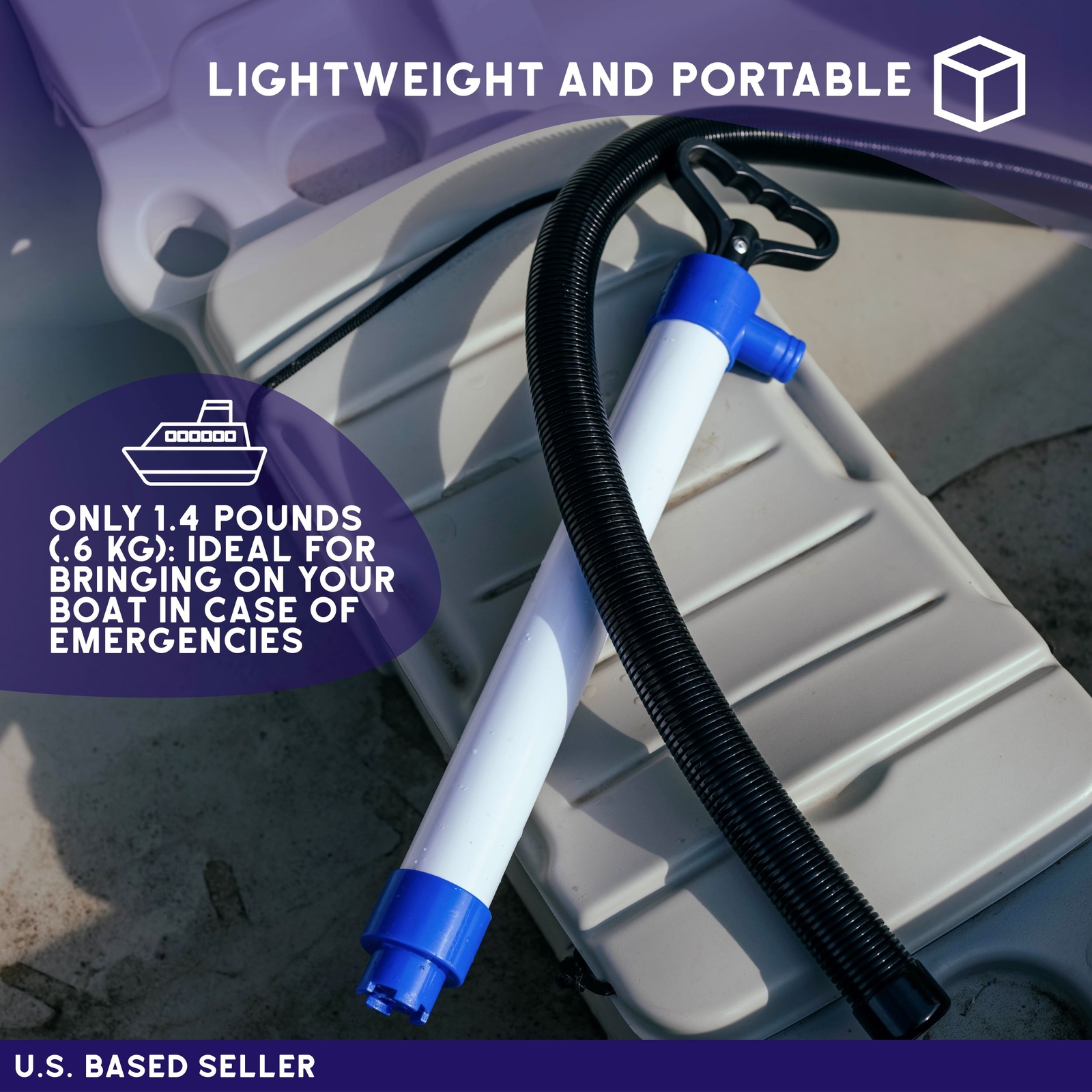 BISupply Water Hand Pump Siphon Bailer Portable 20 GPM Manual Bilge