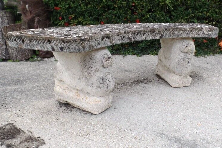 Stone Concrete Garden Bench Seat