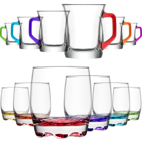 Set of New Design Quality Glass Glasses Tea Coffee Cappuccino Mug Cup Ice Cream  - Picture 1 of 22