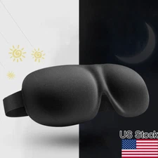 1x 9" Travel Black Eye Mask Sleep Soft Padded Shade Cover Rest Relax Blindfold