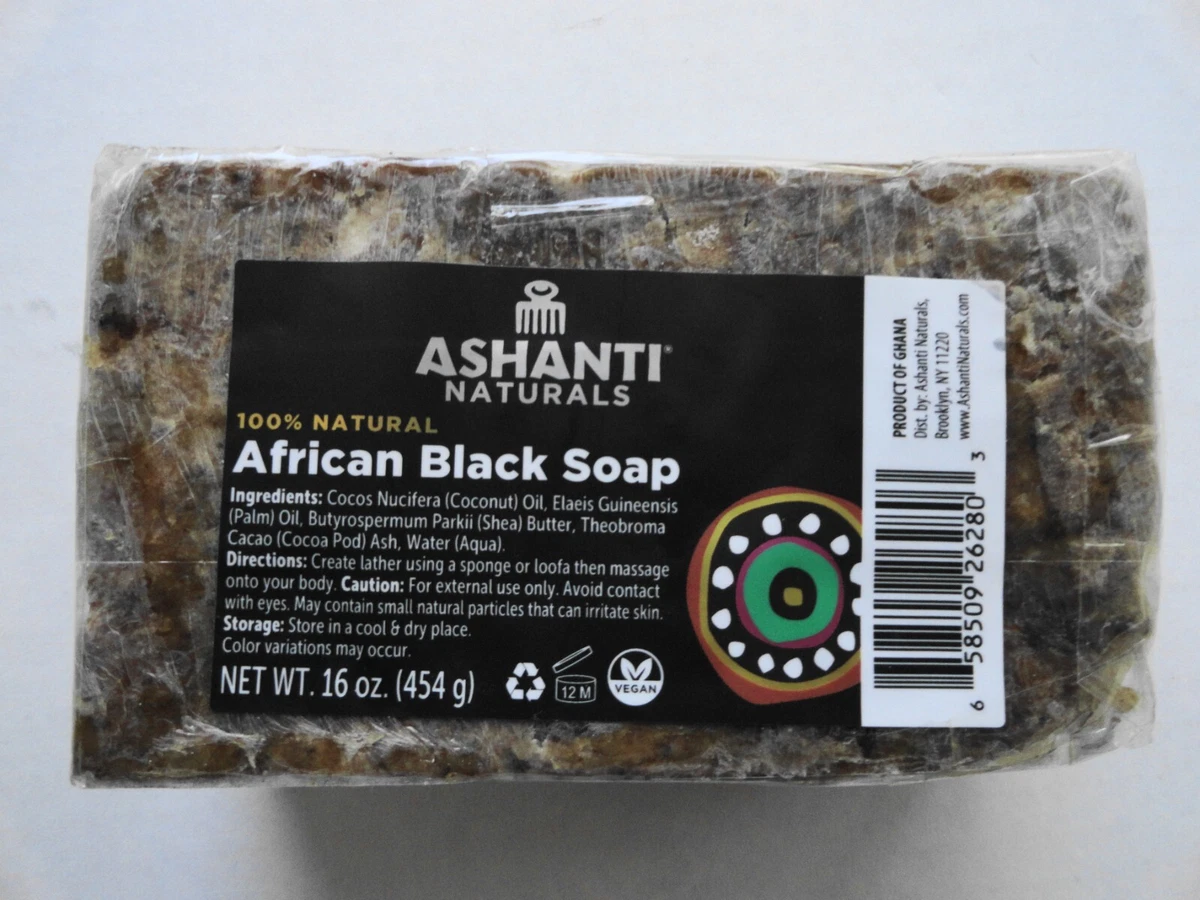 Ashanti Naturals African Black Soap Bar 16 oz 454 g 100
