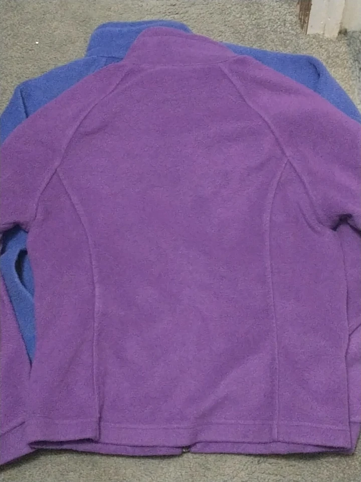 2-Columbia Girls Violet & Purple Fleece Jackets Size 10/12 Youth - Imagem 2 de 4