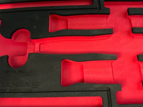 Snap-on Tools NEW RED FOAM ORGANIZER for 3pc Soft Face Hammer Set FMHBFE02BR - Foto 8 di 13