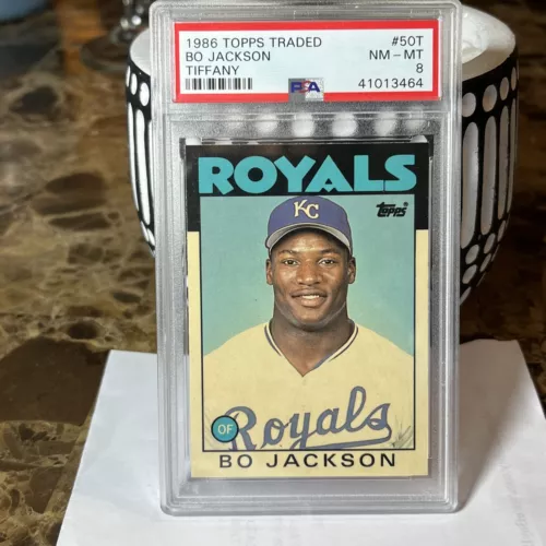 1986 Bo Jackson Topps Traded TIFFANY Rookie RC Card PSA 8 (DEAD CENTERED)