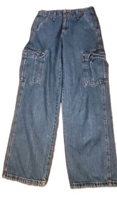Vintage Levi's Wide Leg Baggy Cargo Jeans Womens 30x30 Y2k Skater Adjustable Hem