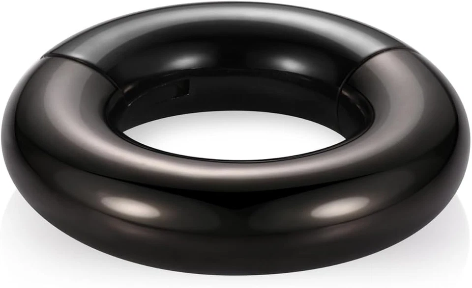 Anillo de peso camilla Prince Albert de acero quirúrgico 316L segmento bisagras negro 00 g Foto 2 de 4