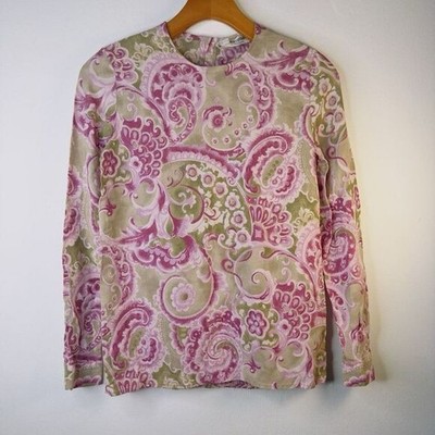 Giorgio Armani  Le Collezioni Floral  Rayon ,Viscose  /Silk Blouse Size 4