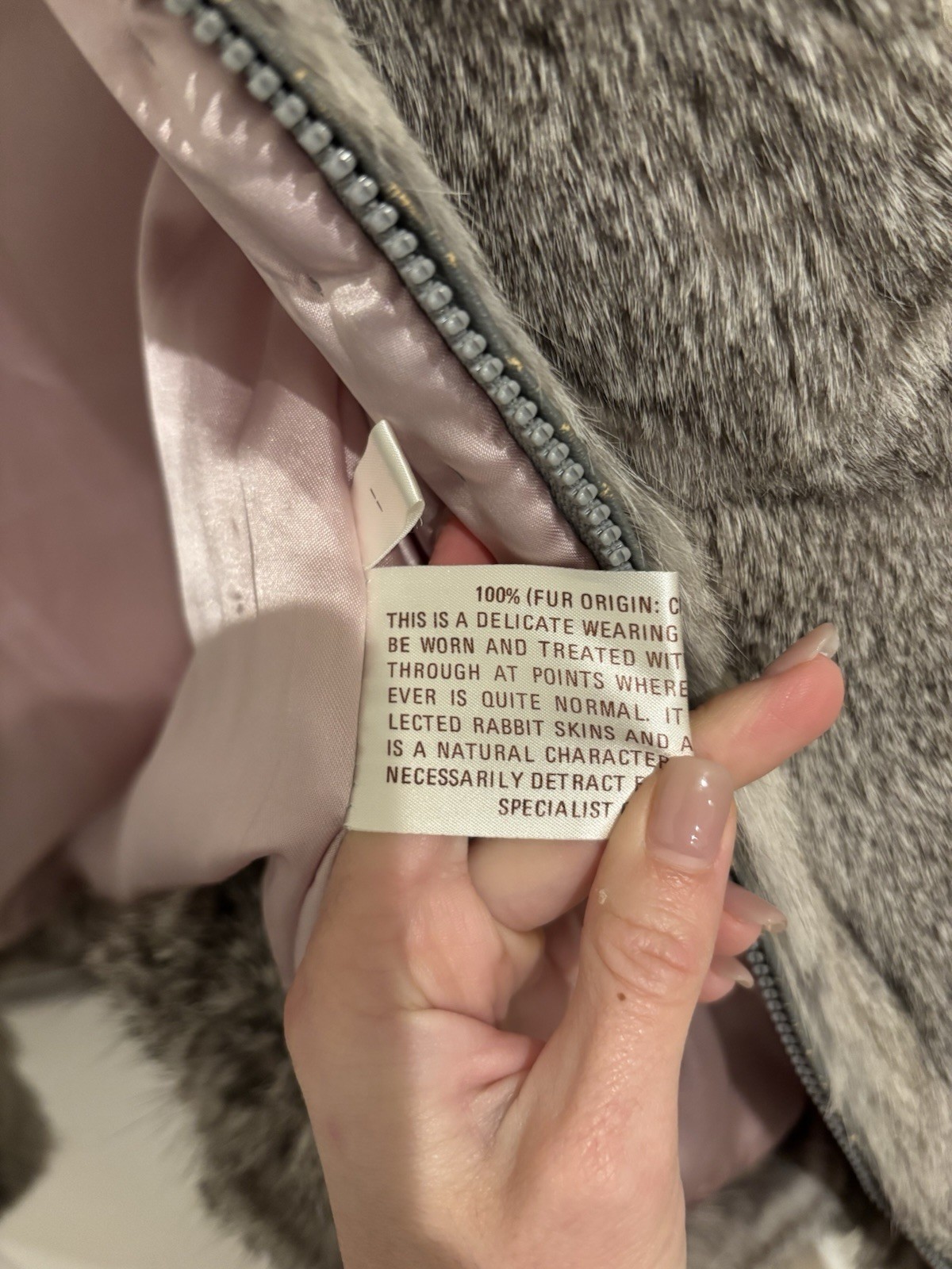 Authentic Rabbit Fur Jacket Size Small - image 7