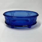 Vintage Depression Blue Oval Bowl