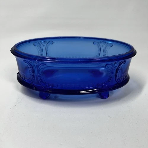 Vintage Depression Blue Oval Bowl