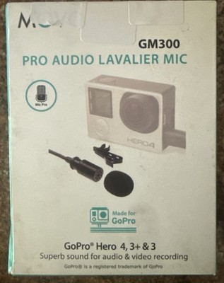 Movo GM300 Deluxe External Lavalier Condenser Microphone for GoPro HERO 3 3+ 4