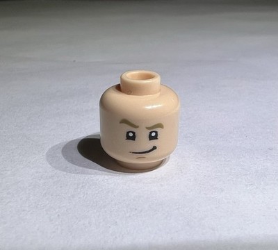 Lego Light Nougat Head Double Sided Face Raised Eyebrow Grin New 4455 Minifigure