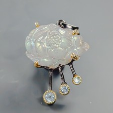 Gemstone 22 ct Natural Labradorite Pendant 925 Sterling Silver  /NP50054