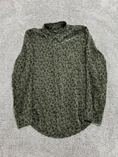 Rails Shirt Womens Small Green Black Silk Button Up