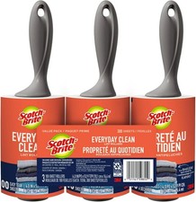 Scotch-Brite Everyday Clean Lint Roller, 3 Pack - Pet Hair Remover, 300 Sheets