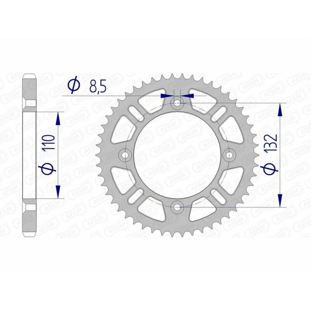 AFAM Aluminum Crown 72102-Pitch 428 For Motorcycle Spare Parts Accessories