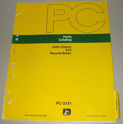 Parts Catalog John Deere 510 Round Baler Ersatzteilkatalog Stand 05/1977