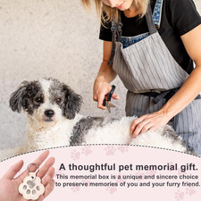 4pcs Pet Paw Print Leather Keychains, White PU Leather Dog  Cat Hair Keychai...